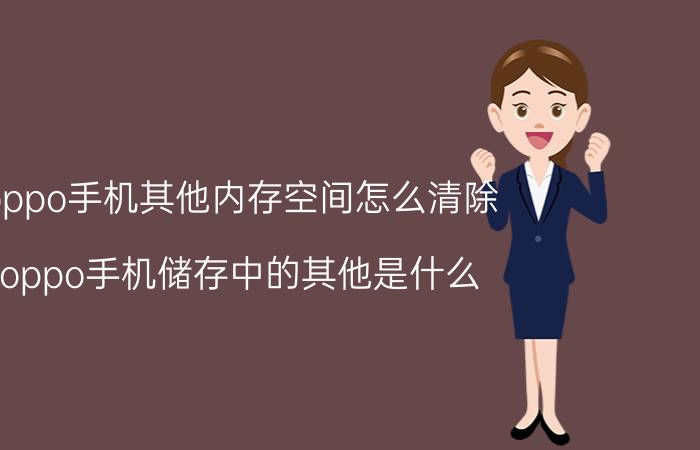 oppo手机其他内存空间怎么清除 oppo手机储存中的其他是什么？